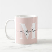 Elegante gepersonaliseerde monogram roze initialen koffiemok (Links)