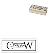 Elegante gepersonaliseerde Monogram Rubber Stamp Rubberstempel (Gestempeld)