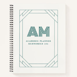Elegante Gepersonaliseerde Monogram Studieplanner Notitieboek