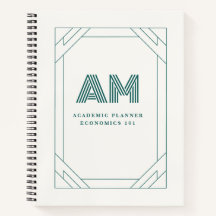 Elegante Gepersonaliseerde Monogram Studieplanner 