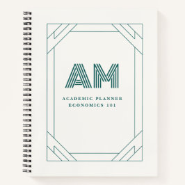 Elegante Gepersonaliseerde Monogram Studieplanner Notitieboek