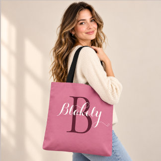 Elegante gepersonaliseerde monogram | Vrouwelijk o Tote Bag