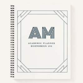 Elegante Gepersonaliseerde Monogramma Academische Notitieboek