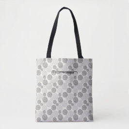 Elegante gepersonaliseerde "Morgan" monochroom ges Tote Bag