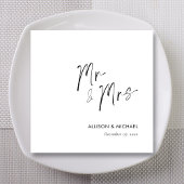 Elegante gepersonaliseerde Mr & Mrs Wedding Napkin Servet