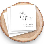 Elegante gepersonaliseerde Mr & Mrs Wedding Napkin Servet