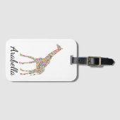Elegante gepersonaliseerde Multi gekleurde Giraffe Bagagelabel (Voorkant (horizontaal))