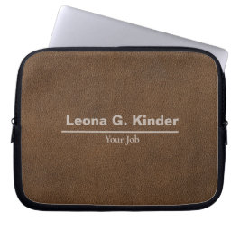 Elegante Gepersonaliseerde Naam & Beroep Laptop Sleeve