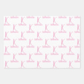 Elegante gepersonaliseerde naam, monogram roze en  inpakpapier vel (Voorkant 3)