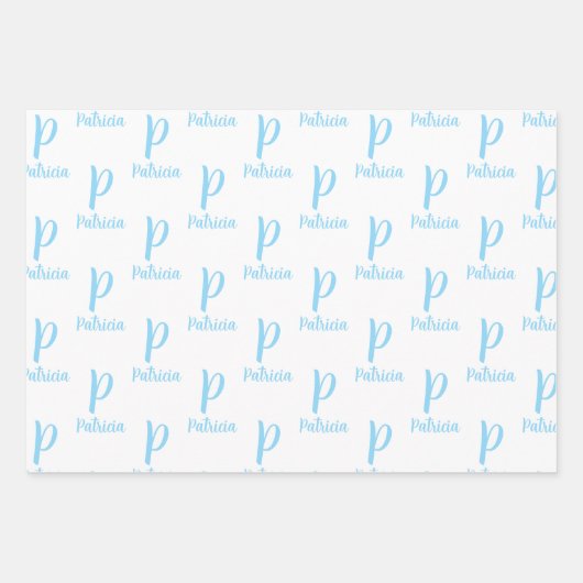 Elegante gepersonaliseerde naam, monogram roze en inpakpapier vel (Voorkant 2)