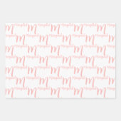 Elegante gepersonaliseerde naam, monogram roze en  inpakpapier vel (Voorkant)