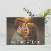 Elegante gepersonaliseerde naam Pas getrouwd Kerst Feestdagenkaart (Staand voorkant)