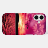 Elegante gepersonaliseerde naam Schemering Zonsond Case-Mate iPhone Case (Achterkant (horizontaal))