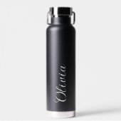 Elegante gepersonaliseerde naam script waterfles (Voorkant)