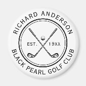 Elegante gepersonaliseerde naam van de golfclub magneet (Voorkant)