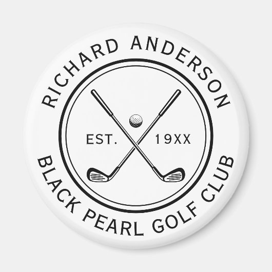 Elegante gepersonaliseerde naam van de golfclub magneet (Voorkant)