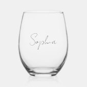 Elegante Gepersonaliseerde Naam Wijnglas Zonder Voet (Voorkant)