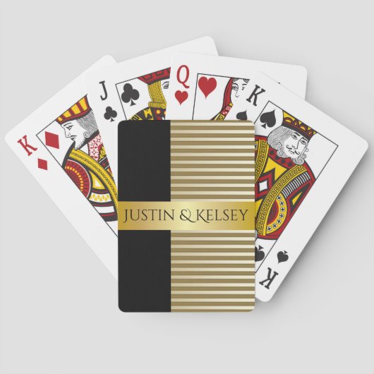 Elegante gepersonaliseerde namen van koppels pokerkaarten (Achterkant)