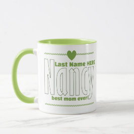 Elegante gepersonaliseerde "Nancy" naam, Green Hea Mok