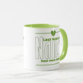 Elegante gepersonaliseerde "Nancy" naam, Green Hea Mok (Voorkant rechts)