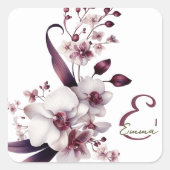 Elegante Gepersonaliseerde Orchideeën Bloemen Vierkante Sticker (Voorkant)