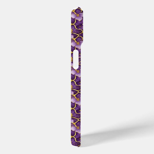 Elegante gepersonaliseerde Paarse en gouden Japans Case-Mate iPhone Case (Achterkant / Rechts)