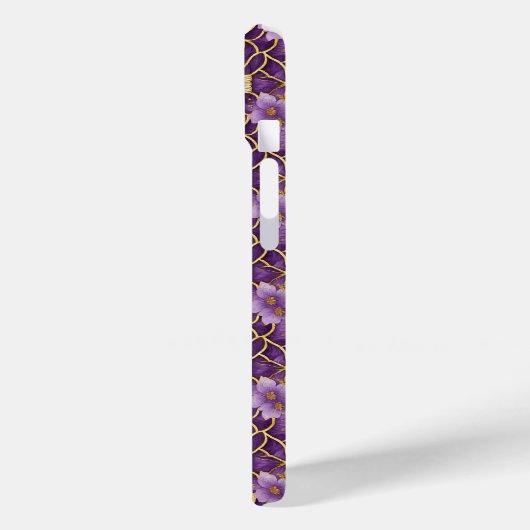 Elegante gepersonaliseerde Paarse en gouden Japans Case-Mate iPhone Case (Achterkant / Links)
