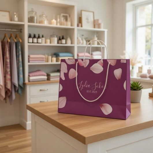 Elegante gepersonaliseerde papieren cadeautas met 