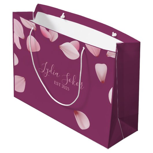 Elegante gepersonaliseerde papieren geschenktas me groot cadeauzakje (Achterkant Gekanteld)