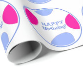 Elegante gepersonaliseerde pastel roze en blauwe v cadeaupapier (Rol Hoek)