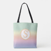 Elegante gepersonaliseerde pastel Waterverf regenb Tote Bag (Achterkant)