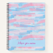 Elegante gepersonaliseerde pastelkunst penseelstre notitieboek (Voorkant)