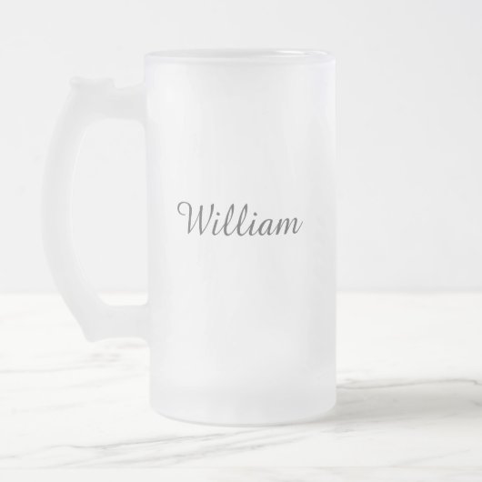 Elegante gepersonaliseerde Petal Press Co Frosted Matglas Bierpul (Links)
