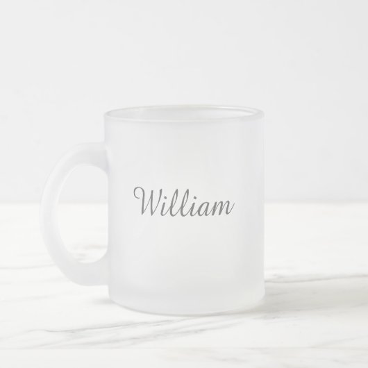 Elegante gepersonaliseerde Petal Press Co Frosted  Matglas Koffiemok (Links)