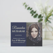 Elegante gepersonaliseerde Ramadan Mubarak foto Briefkaart (Staand voorkant)