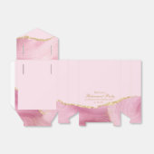 Elegante gepersonaliseerde roze gouden pensioenfee bedankdoosjes (Uitgevouwen)