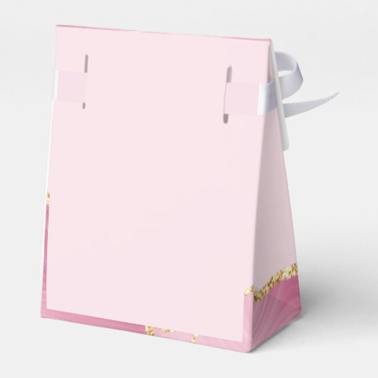 Elegante gepersonaliseerde roze gouden pensioenfee bedankdoosjes (Achterkant)