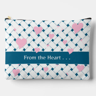 Elegante gepersonaliseerde roze harten, Ocean Blue Etui