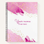 Elegante gepersonaliseerde roze meisjesachtige notitieboek (Voorkant)
