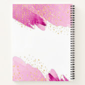 Elegante gepersonaliseerde roze meisjesachtige notitieboek (Achterkant)