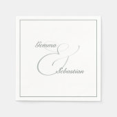 Elegante gepersonaliseerde salie bruiloft receptie servet (Voorkant)