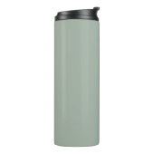 Elegante Gepersonaliseerde Script Naam Saliegroen Thermosbeker (Gedraaid links)
