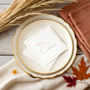 Elegante gepersonaliseerde Terracotta bruiloft rec Servet