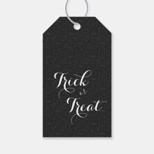 Elegante gepersonaliseerde 'Trick or Treat' Hallow Cadeaulabel (Voorkant)