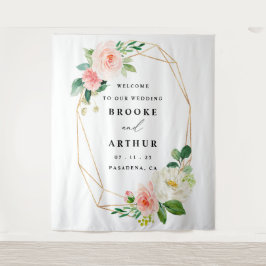 Elegante gepersonaliseerde trouwfotohal achtergron wandkleed