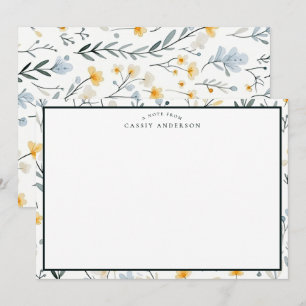 Elegante gepersonaliseerde tuin Wildflowers Bloeme Notitiekaartje