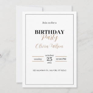 Elegante gepersonaliseerde verjaardagsfeestuitnodi kaart