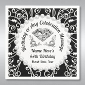 Elegante gepersonaliseerde, verjaardagspapier serv servet