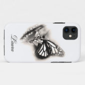 Elegante gepersonaliseerde vlinder zwart en wit Case-Mate iPhone case (Achterkant (horizontaal))