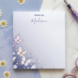 Elegante Gepersonaliseerde Vlindertuin  Notitieblok